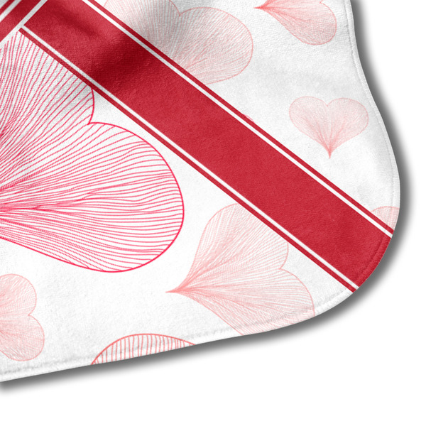 Hearts & Bunnies Hooded Baby Towel- Detail Corner