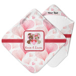 Hearts & Bunnies Hooded Baby Towel (Personalized)