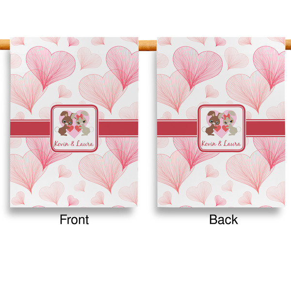 Hearts & Bunnies House Flags - Double Sided - APPROVAL