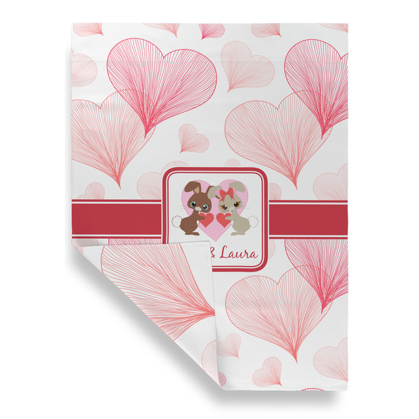 Hearts & Bunnies House Flags - Double Sided - FRONT FOLDED