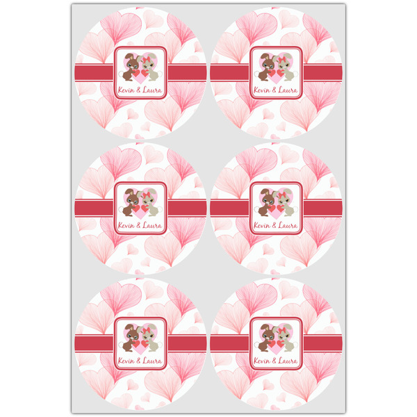 Hearts & Bunnies Icing Circle - Large - Set of 6