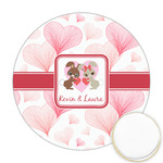 Hearts & Bunnies Printed Cookie Topper - Round (Personalized)