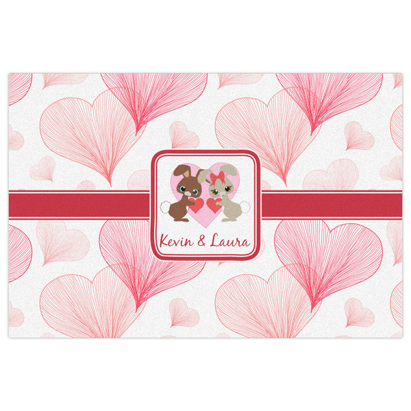 Hearts & Bunnies Indoor / Outdoor Rug - 2'x3' - Front Flat