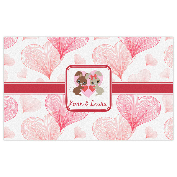 Hearts & Bunnies Indoor / Outdoor Rug - 3'x5' - Front Flat
