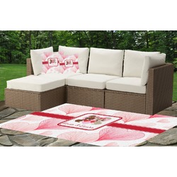 Hearts & Bunnies Indoor / Outdoor Rug - Custom Size w/ Couple's Names