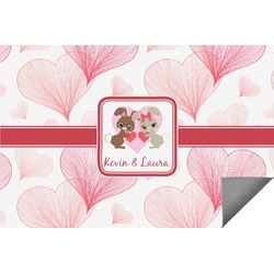 Hearts & Bunnies Indoor / Outdoor Rug - 2'x3' (Personalized)
