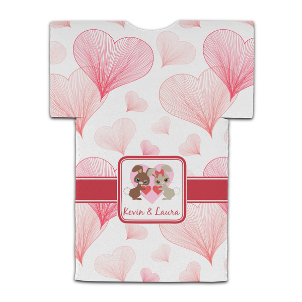 Hearts & Bunnies Jersey Bottle Cooler - BACK (flat)