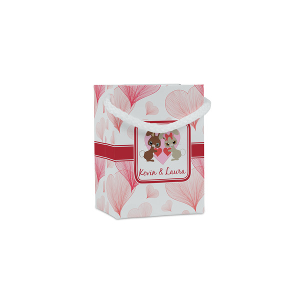 Custom Hearts & Bunnies Jewelry Gift Bags - Gloss (Personalized)