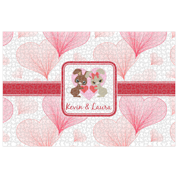Custom Hearts & Bunnies Jigsaw Puzzle - 1000-piece (Personalized)