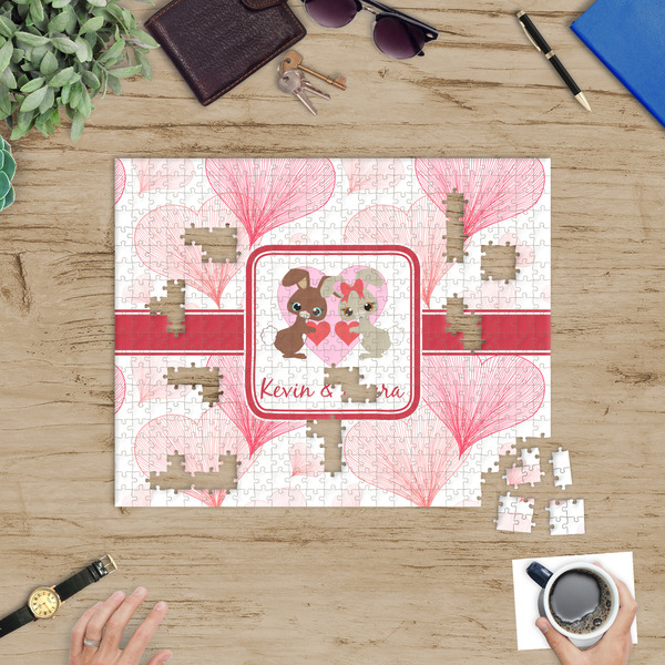 Hearts & Bunnies Jigsaw Puzzle 500 Piece - In Context
