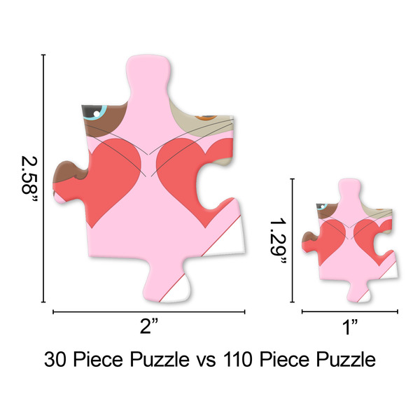 Hearts & Bunnies Jigsaw Puzzle - Piece Comparison