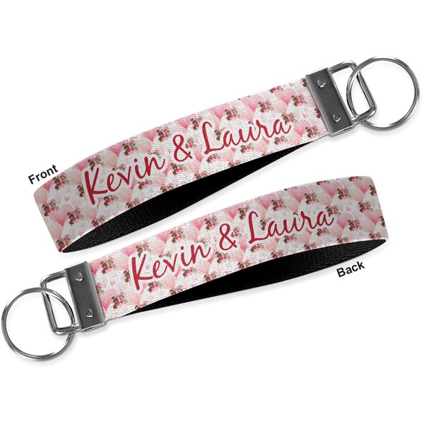 Hearts & Bunnies Key-chain - Metal and Nylon - Front and Back