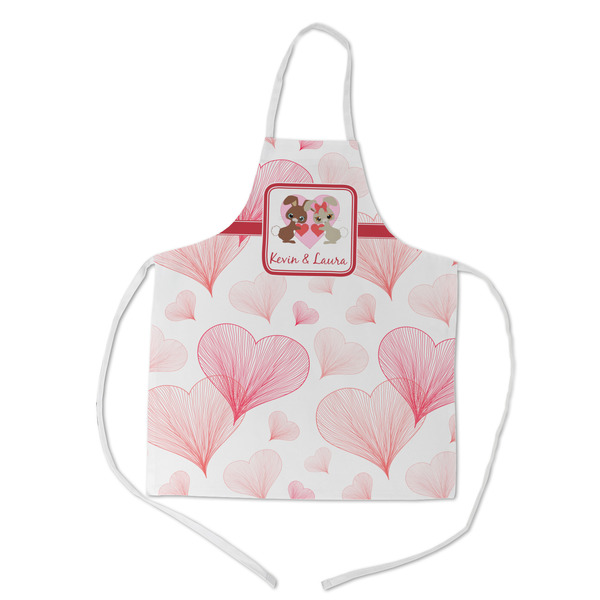 Custom Hearts & Bunnies Kid's Apron w/ Couple's Names