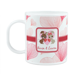 Hearts & Bunnies Plastic Kids Mug (Personalized)