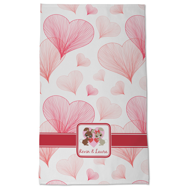 Hearts & Bunnies Kitchen Towel - Poly Cotton - Full Front