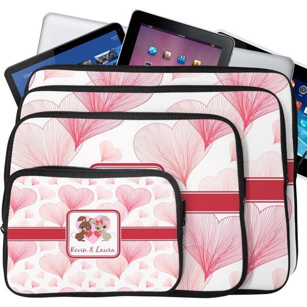 Hearts & Bunnies Laptop Case Sizes