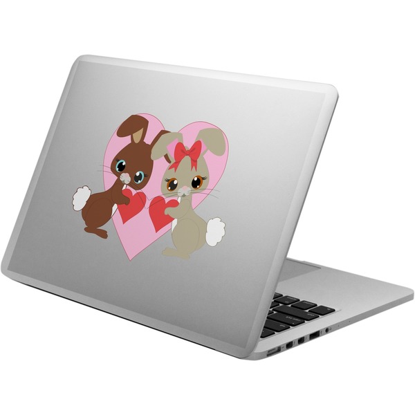 Custom Hearts & Bunnies Laptop Decal