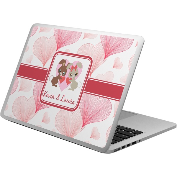 Custom Hearts & Bunnies Laptop Skin - Custom Sized (Personalized)