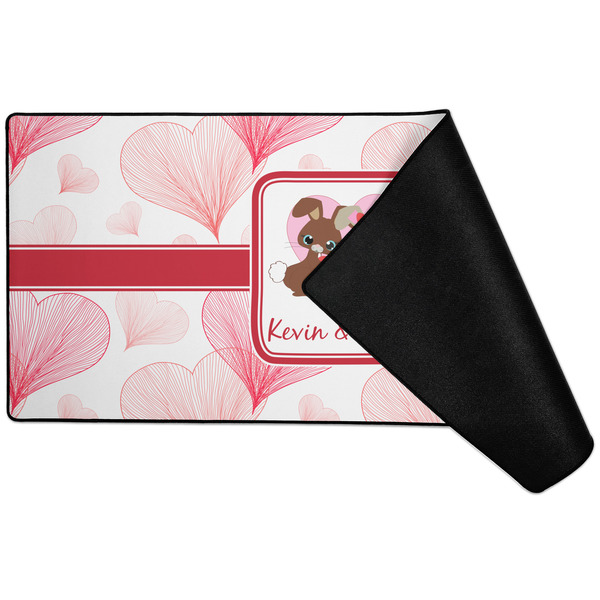 Hearts & Bunnies Large Gaming Mats - FRONT W/ FOLD