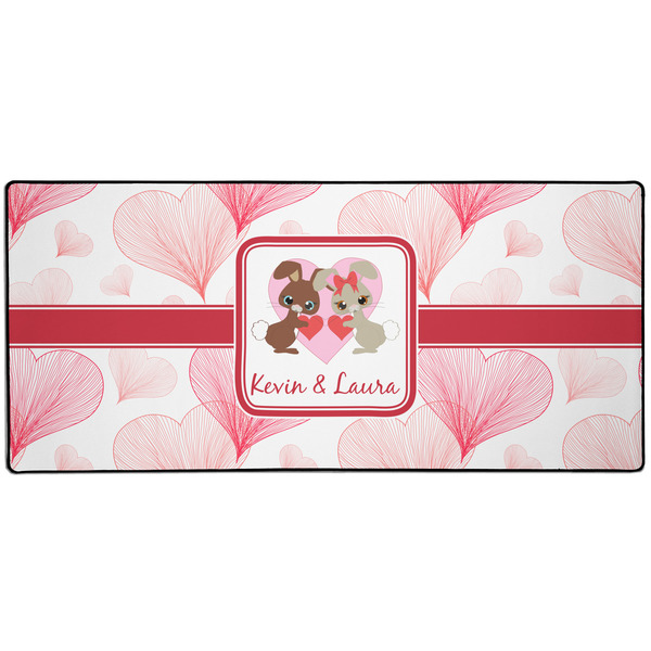 Custom Hearts & Bunnies Gaming Mouse Pad (Personalized)