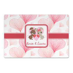 Hearts & Bunnies Large Rectangle Car Magnet (Personalized)