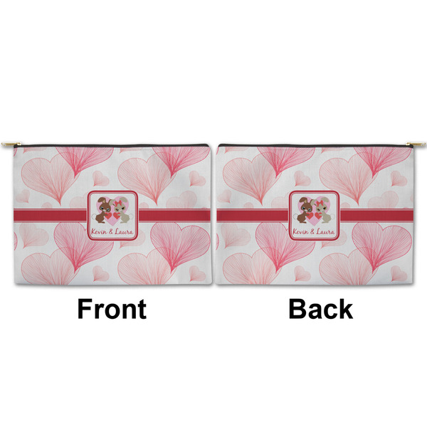 Hearts & Bunnies Large Zipper Pouch Approval (Front and Back)