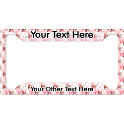 Hearts & Bunnies License Plate Frame - Style A (Personalized)