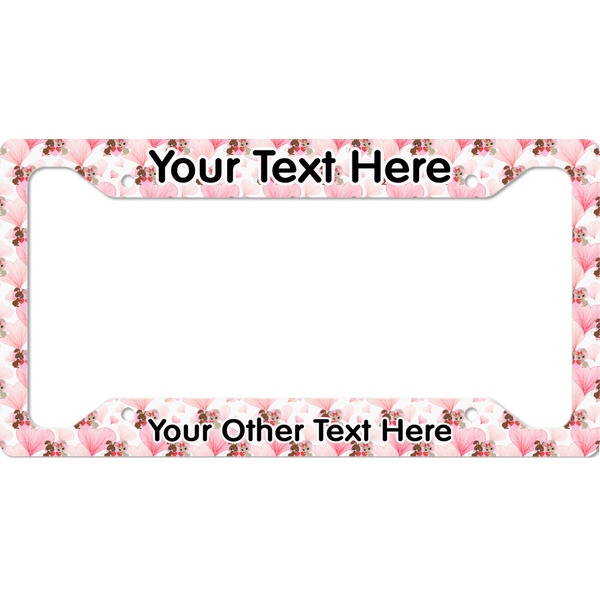 Custom Hearts & Bunnies License Plate Frame (Personalized)