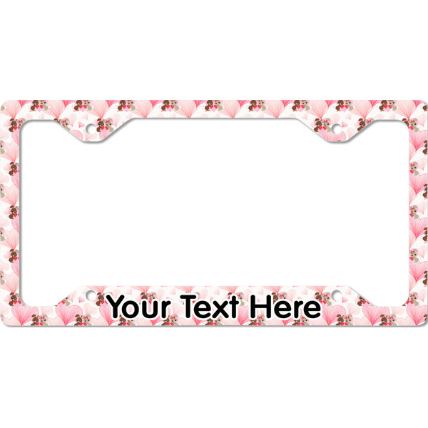 Custom Hearts & Bunnies License Plate Frame - Style C (Personalized)