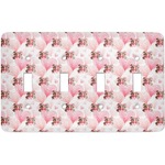 Hearts & Bunnies Light Switch Cover (4 Toggle Plate)