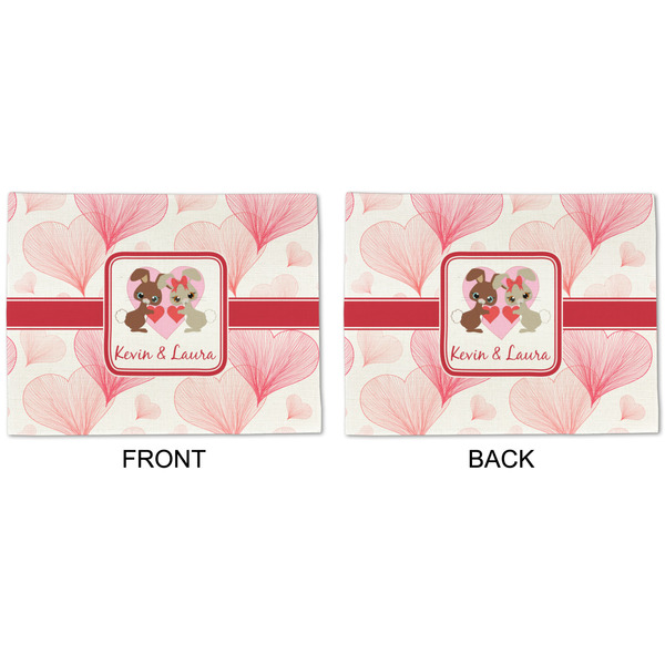 Hearts & Bunnies Linen Placemat - APPROVAL (double sided)