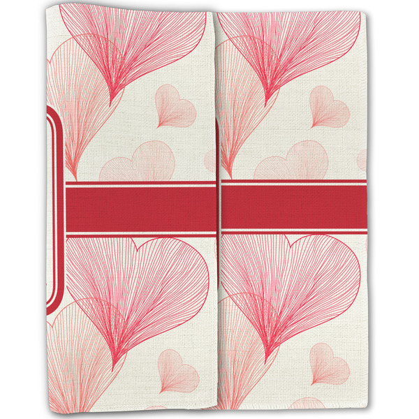 Hearts & Bunnies Linen Placemat - Folded Half (double sided)