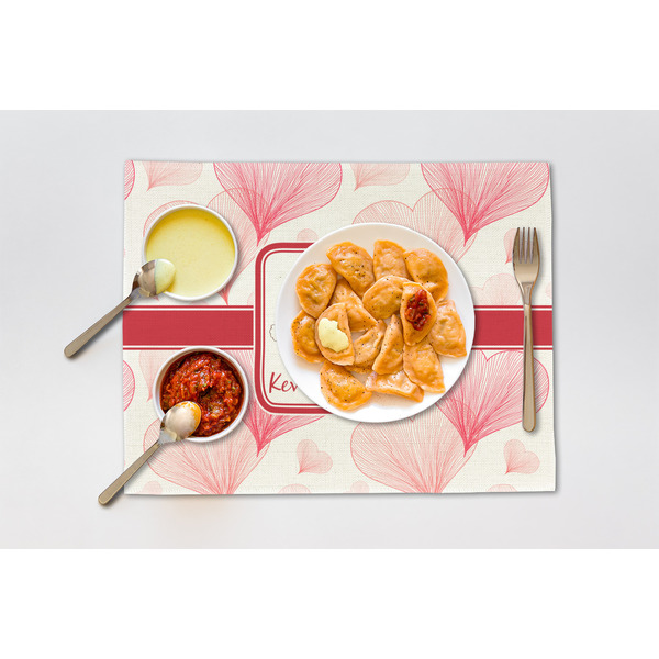 Hearts & Bunnies Linen Placemat - Lifestyle (single)