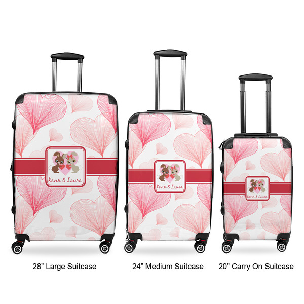 Hearts & Bunnies Luggage Bags all sizes - With Handle
