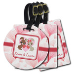 Hearts & Bunnies Plastic Luggage Tag (Personalized)