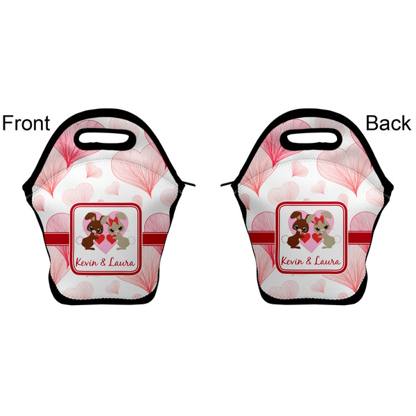 Hearts & Bunnies Lunch Bag - Front and Back