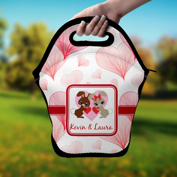 Hearts & Bunnies Lunch Bag - Hand
