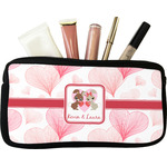 Hearts & Bunnies Makeup / Cosmetic Bag - Small (Personalized)