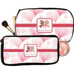 Hearts & Bunnies Makeup / Cosmetic Bag (Personalized)