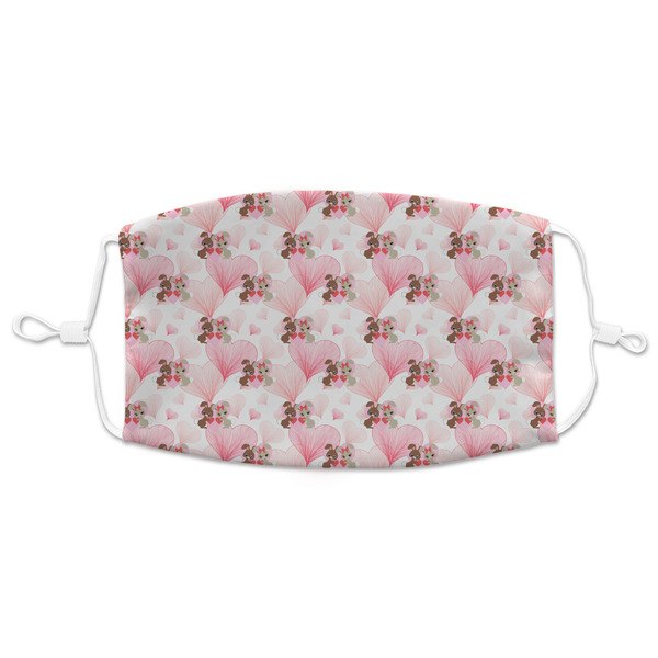 Custom Hearts & Bunnies Adult Cloth Face Mask - XLarge