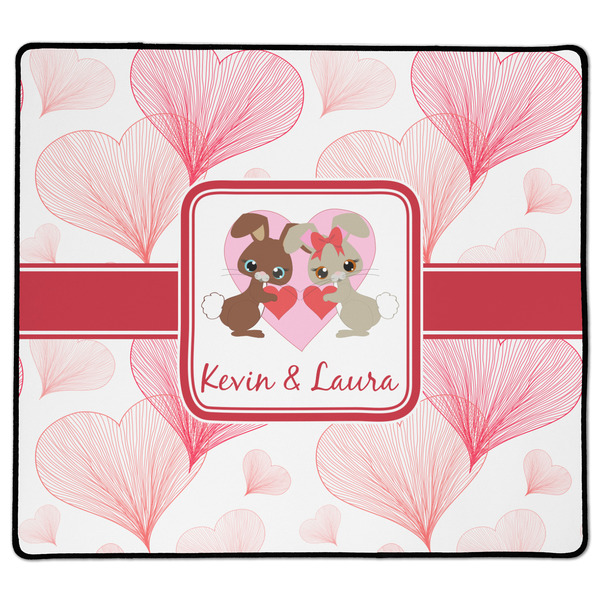 Custom Hearts & Bunnies XL Gaming Mouse Pad - 18" x 16" (Personalized)