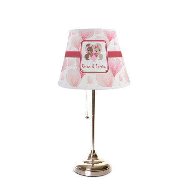 Hearts & Bunnies Poly Film Empire Lampshade - On Stand
