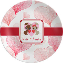 Hearts & Bunnies Melamine Salad Plate - 8" (Personalized)