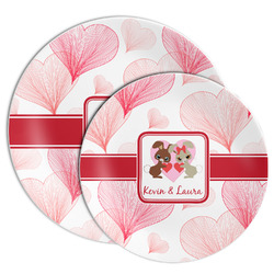 Hearts & Bunnies Melamine Plate (Personalized)