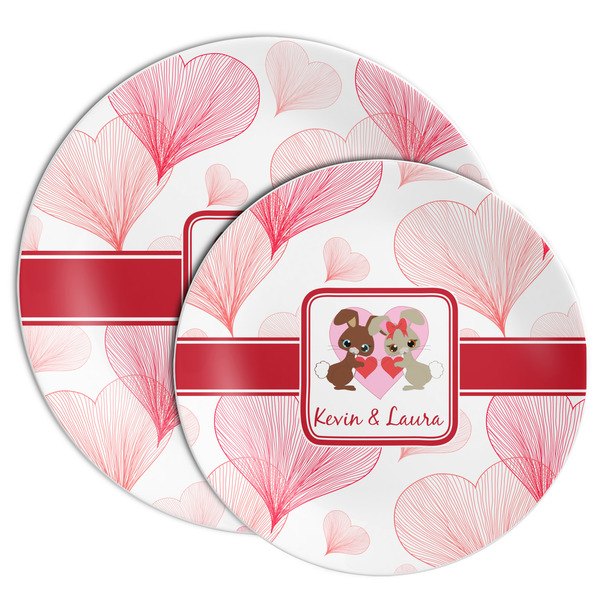 Hearts & Bunnies Melamine Plates - PARENT/MAIN