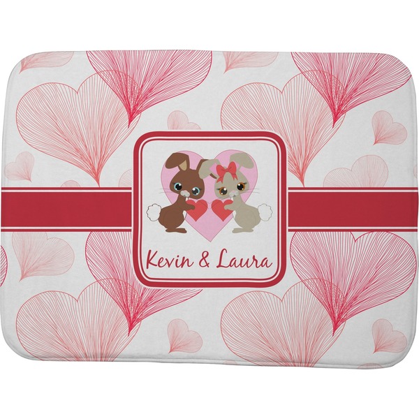 Hearts & Bunnies Memory Foam Bath Mat 48 X 36