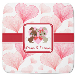 Hearts & Bunnies Memory Foam Bath Mat - 48"x48" (Personalized)