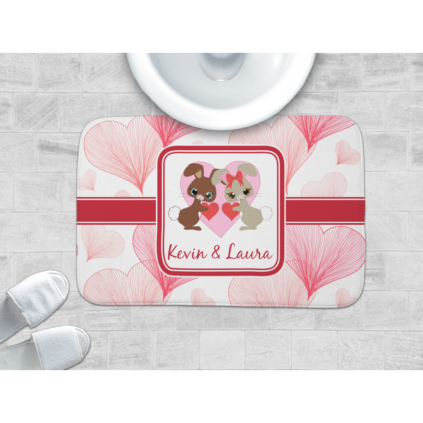Hearts & Bunnies Memory Foam Bath Mat - LIFESTYLE 34x21