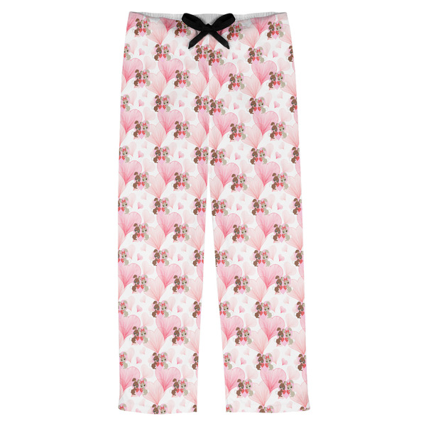 Custom Hearts & Bunnies Mens Pajama Pants - M