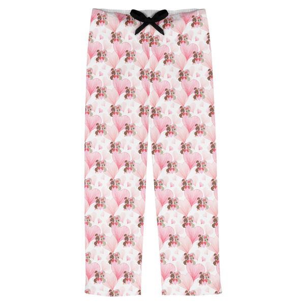 Custom Hearts & Bunnies Mens Pajama Pants - M